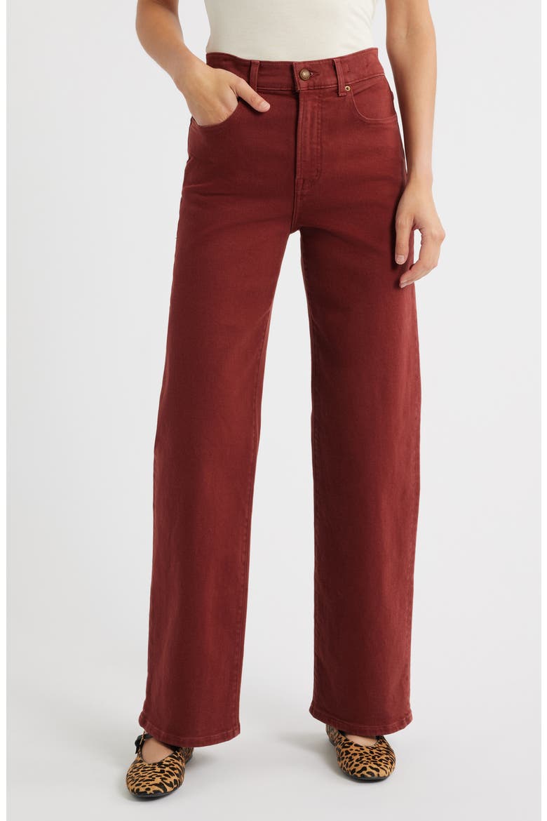 The Perfect Wide Leg Jeans, Main, color, DEEP REDWOOD