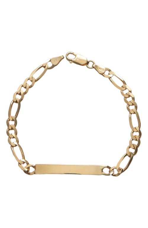 Argento Vivo Figaro Tag Pendant Bracelet In Gold