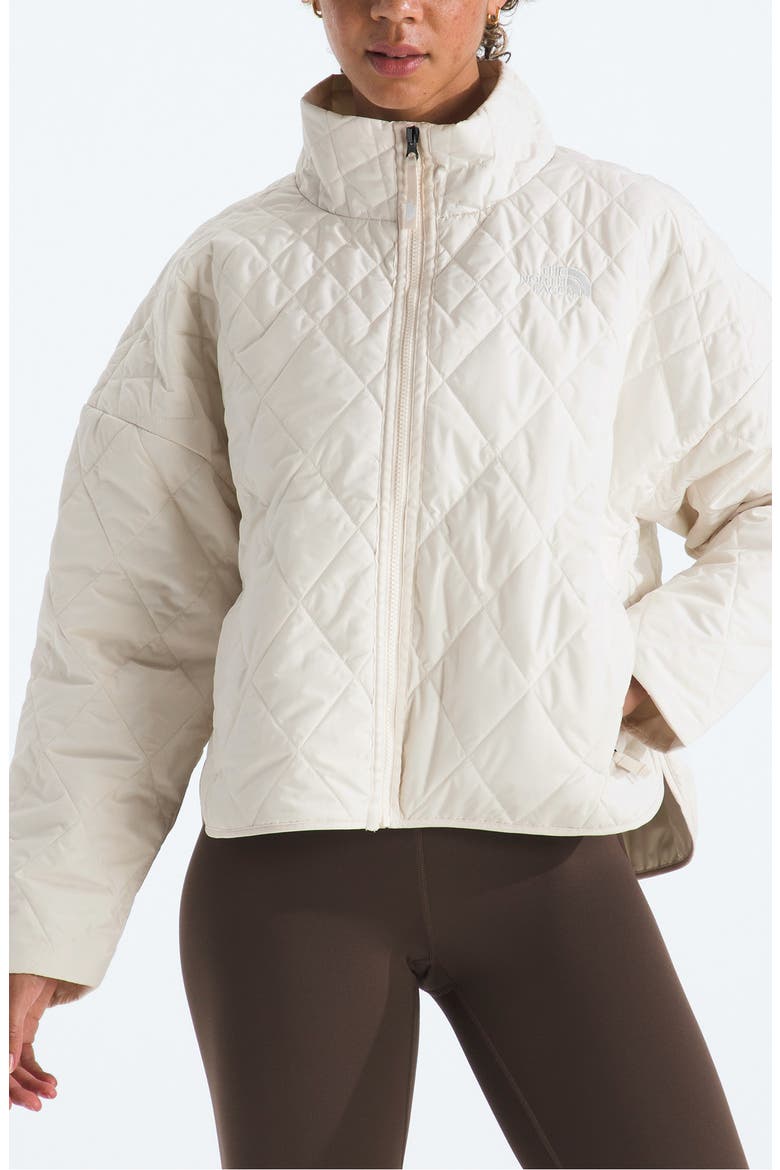 Diamond Peak Water Repellent Quilted Jacket, Main, color, WHITE DUNE