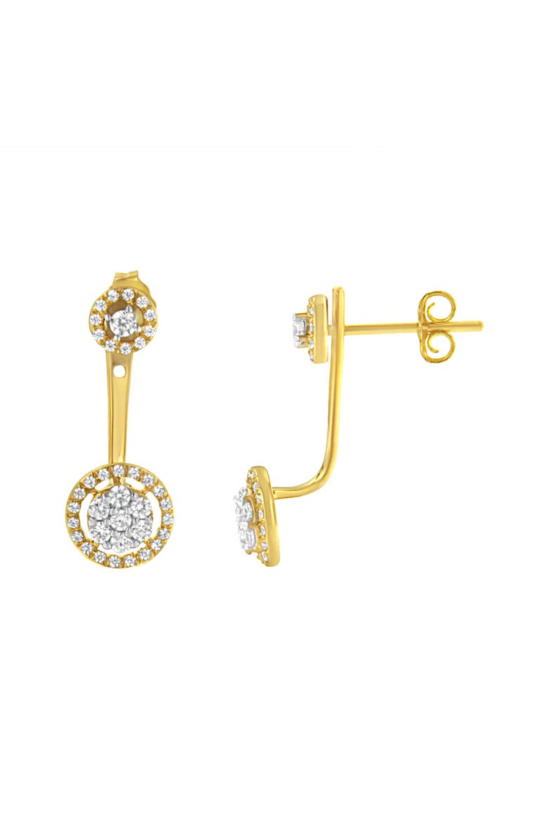 Haus of Brilliance 14K Yellow Gold Plated Silver 5/8 Ct Diamond Removable Stud and Dangle Earrings, Alternate, color, Yellow
