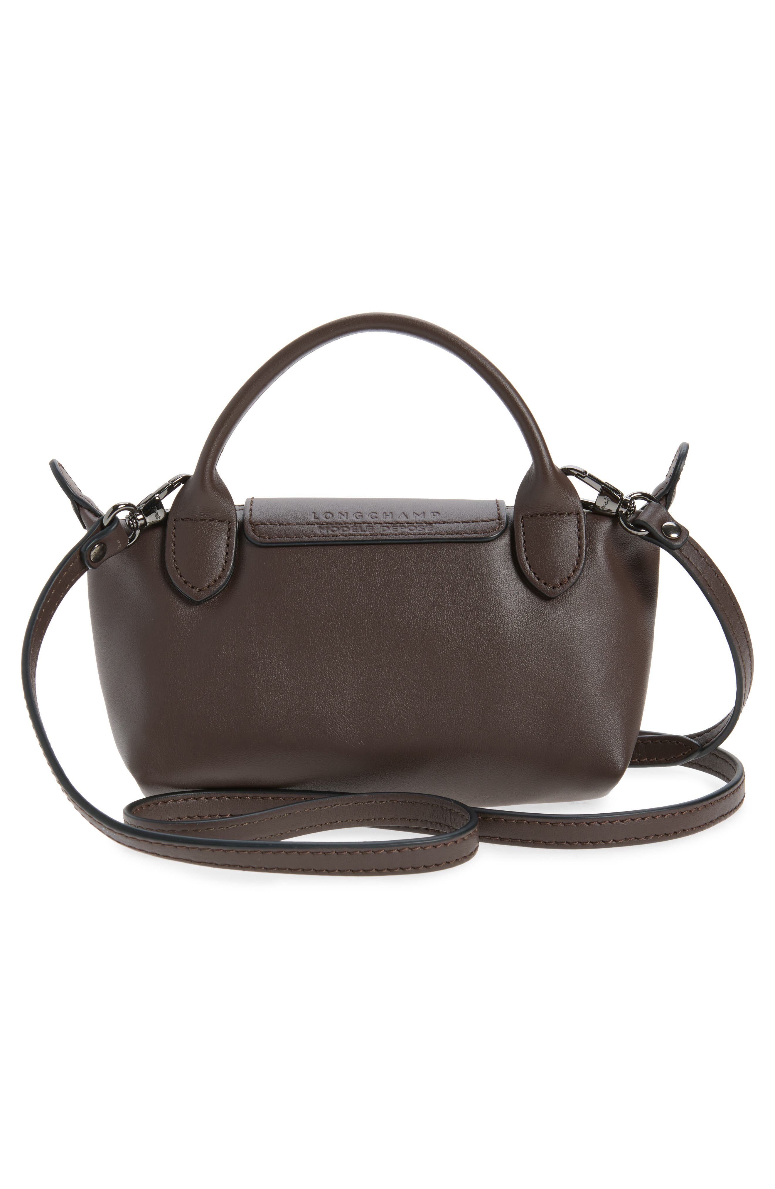 Extra Small Le Pliage Xtra Leather Clutch, Alternate, color, MOCHA