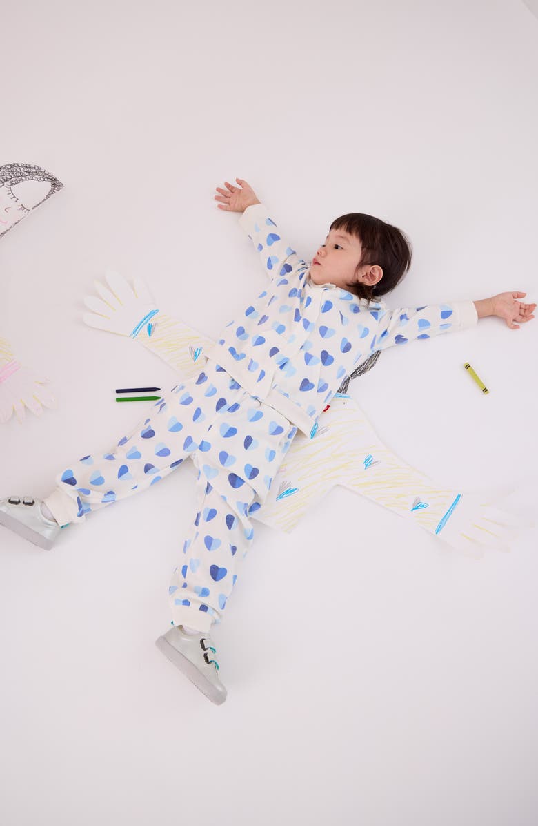 Magnetic Me Blue Hearts Magnetic Brushed Fleece Hoodie & Joggers Set, Alternate, color, Blue Heart