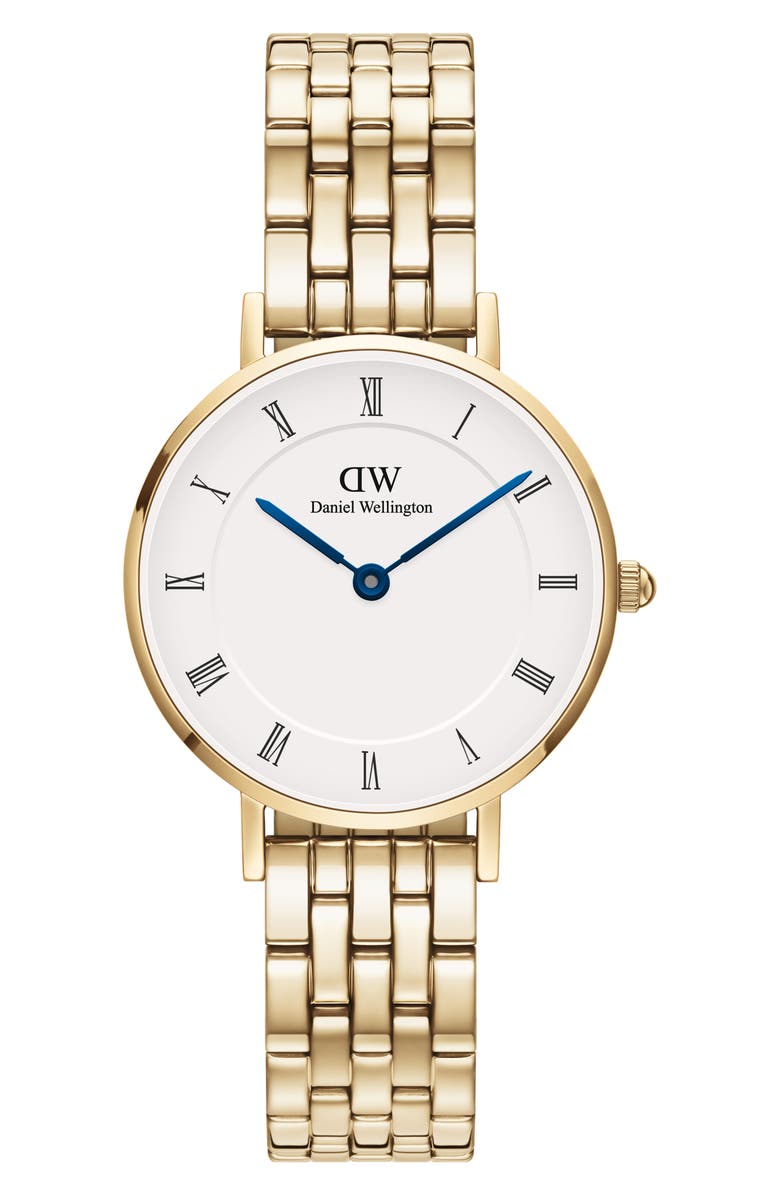 Daniel Wellington Petite Bracelet Watch, 28mm, Main, color, Gold