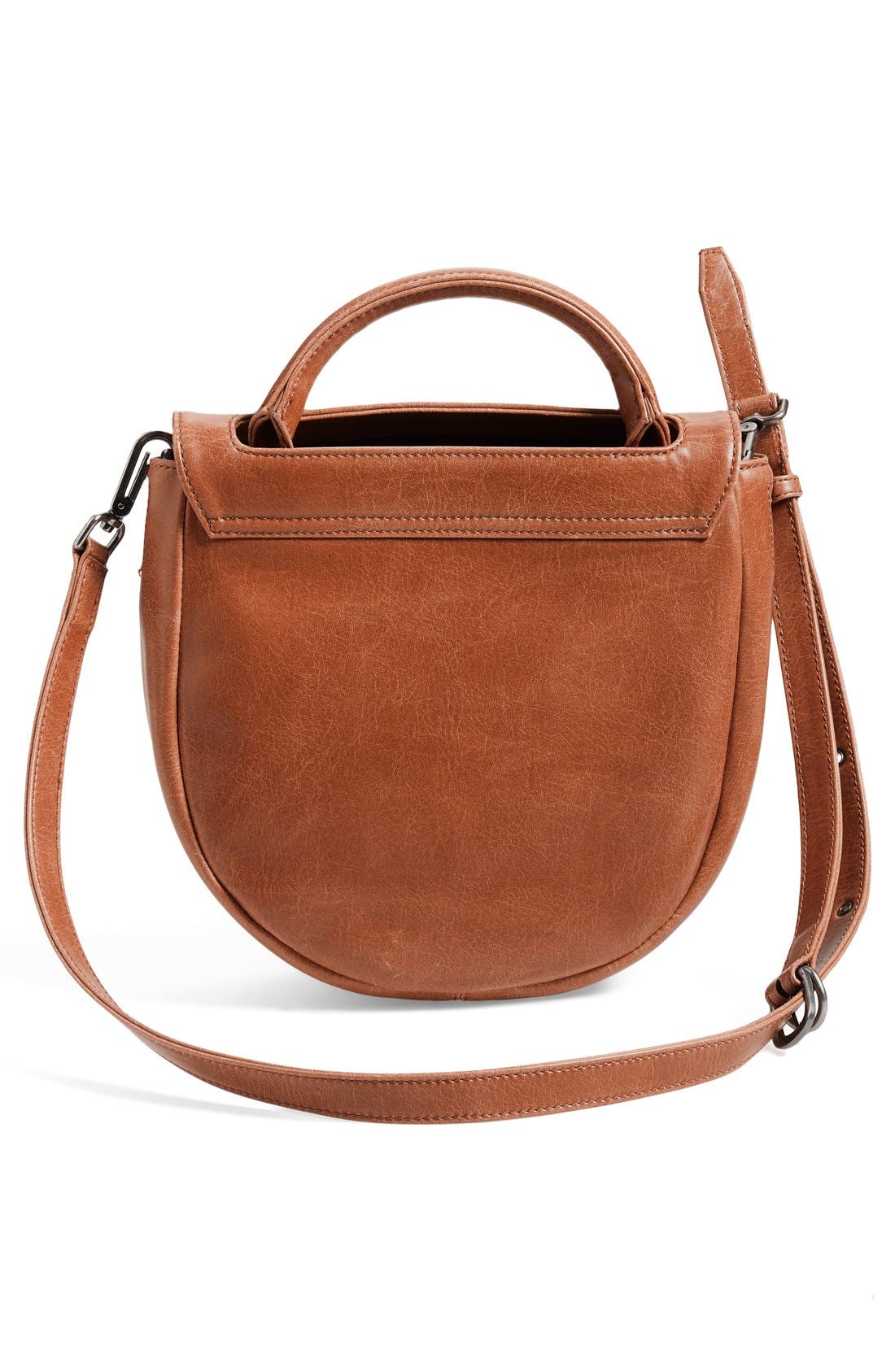 'Parabole' Vegan Leather Crossbody Bag, Alternate, color, CHILI