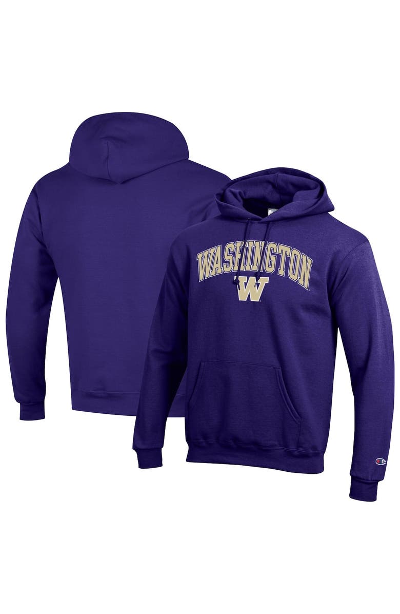 Champion Men's Champion  Purple Washington Huskies Arched Logo Fleece Pullover Hoodie, Alternate, color, Purple