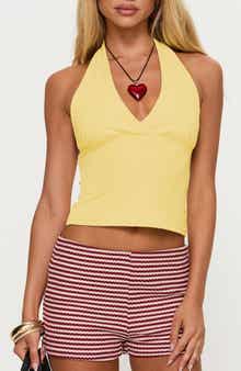 Whimsy Lemon Crop Halter Top