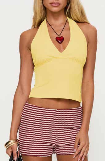 Whimsy Lemon Crop Halter Top