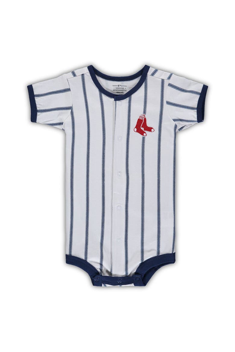 Infant White Boston Red Sox Pinstripe Power Hitter Coverall, Main, color, White