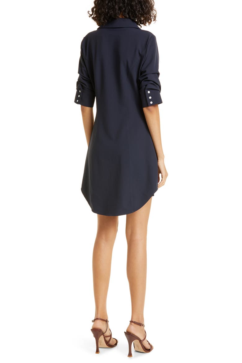 Elina Gathered Shirtdress, Alternate, color, NAVY