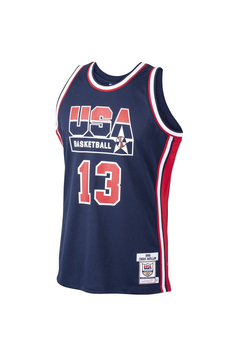 Men's Mitchell & Ness Chris Mullin Navy USA Basketball 1992 Dream Team Authentic Jersey, Alternate, color, Navy