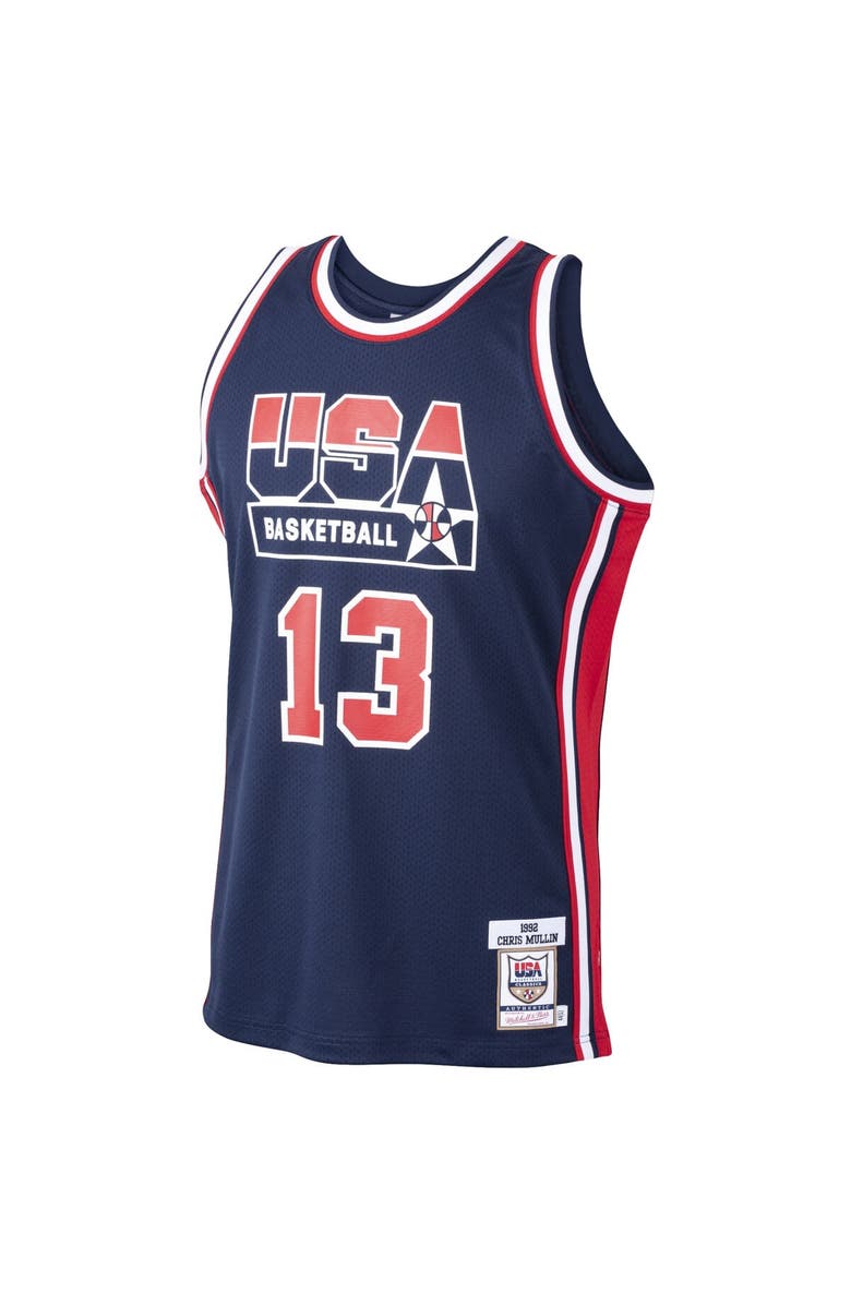 Mitchell & Ness Men's Mitchell & Ness Chris Mullin Navy USA Basketball 1992 Dream Team Authentic Jersey, Alternate, color, Navy