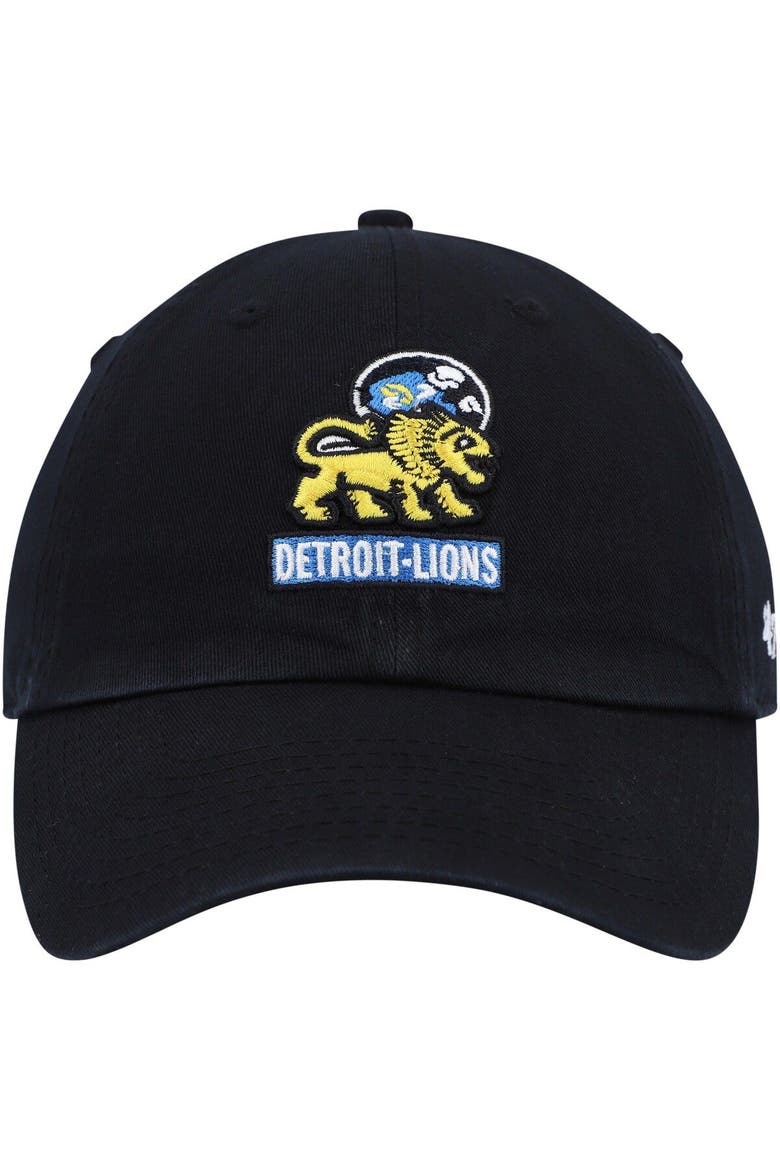 Men's '47 Black Detroit Lions Clean Up Legacy Adjustable Hat, Alternate, color, Black