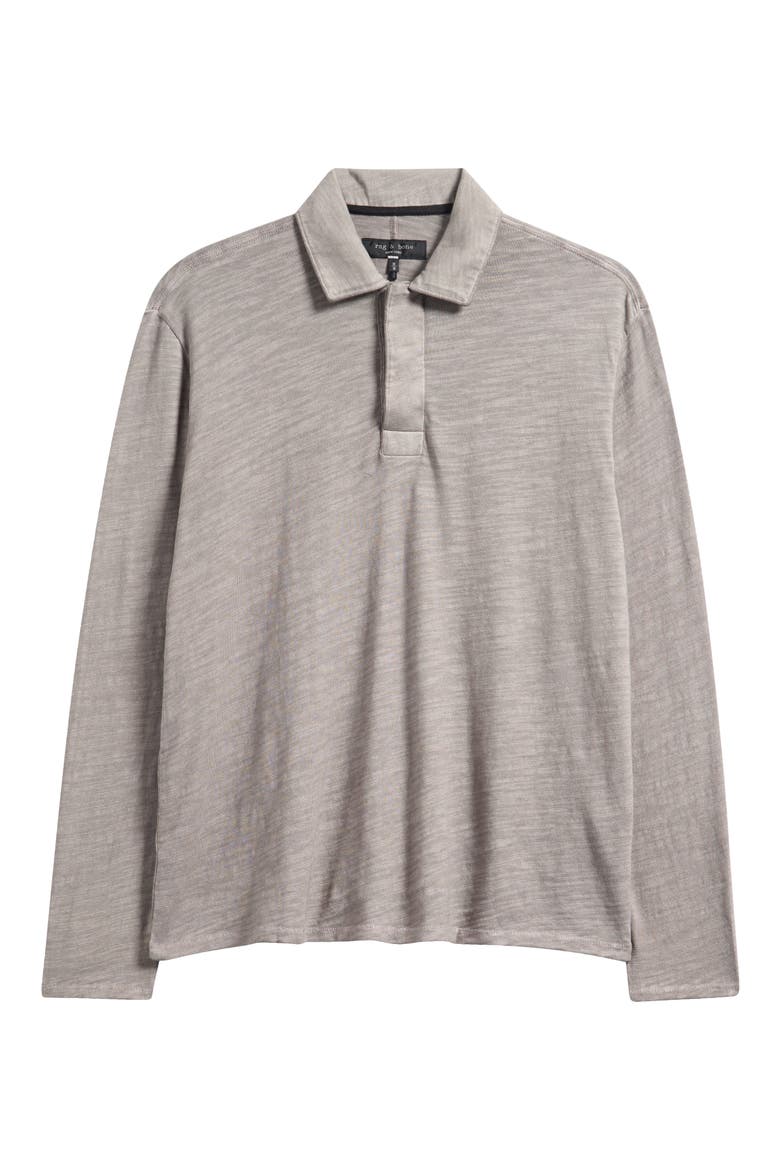 Washed Flame Rugby Polo Top, Alternate, color, GREY
