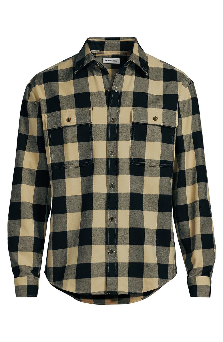 Lands' End Long Sleeve RainDefense Flannel Shirt, Alternate, color, 