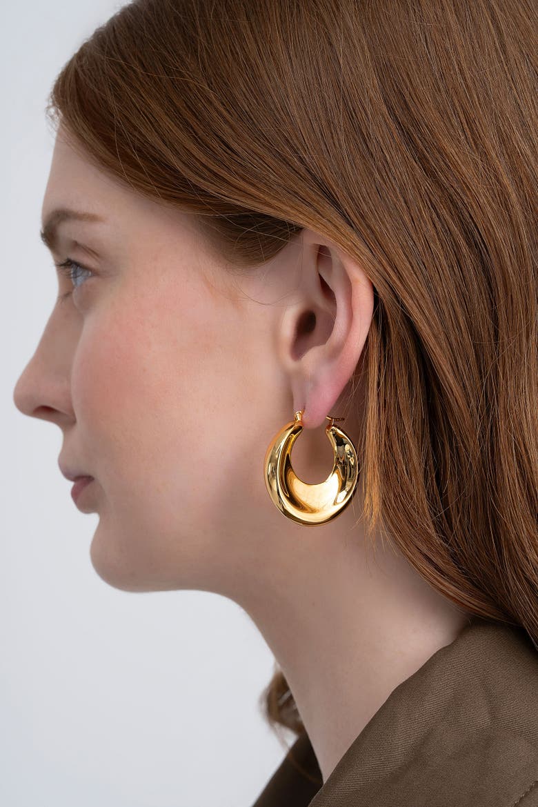 Cove Hoops, Alternate, color, Gold
