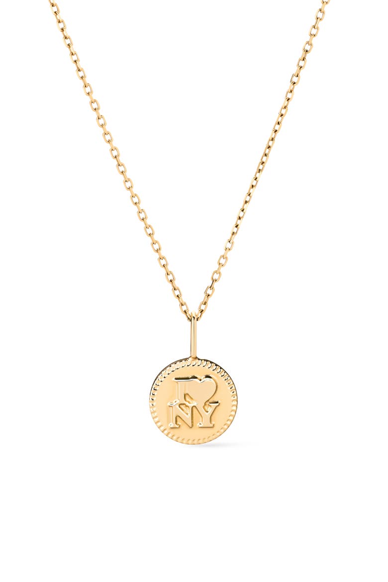 Solid Yellow Gold - NYC Charm Necklace, Main, color, Gold