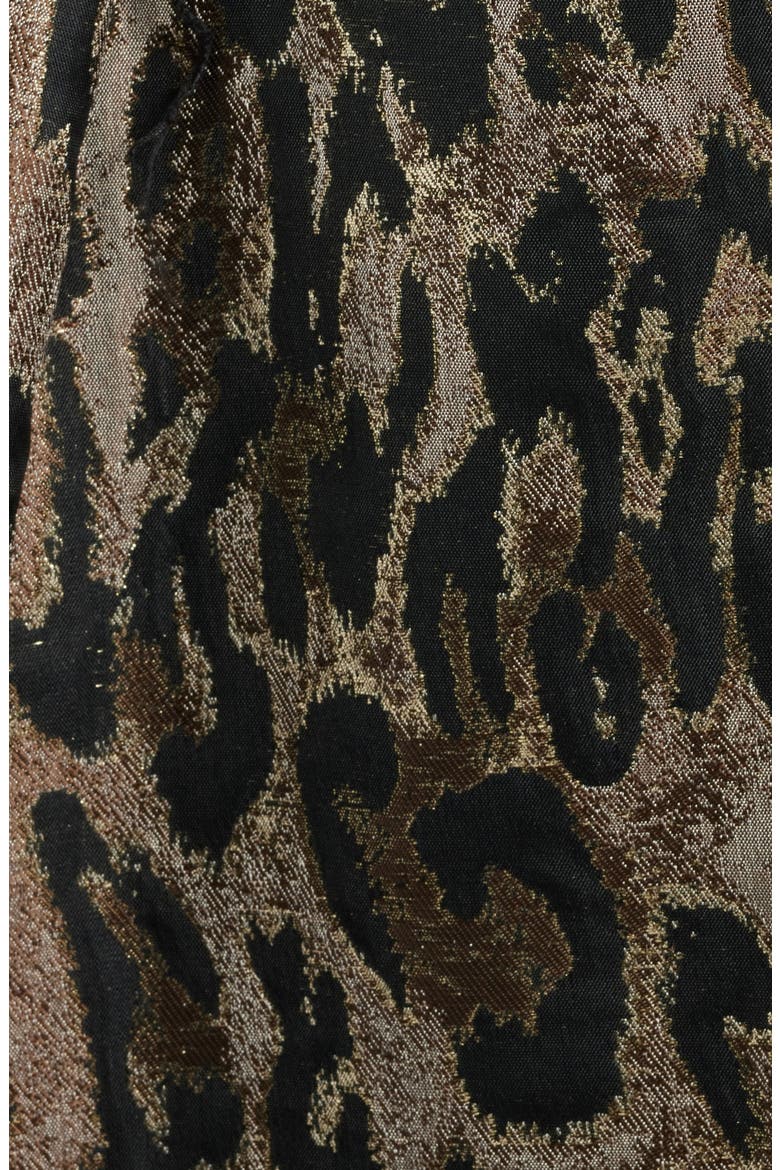 Jacquard Sleeveless Gown, Alternate, color, BLACK/ BEIGE MULTI