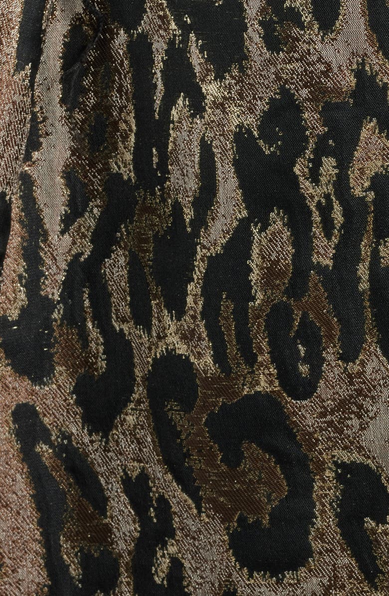 Julia Jordan Jacquard Sleeveless Gown, Alternate, color, Black/ Beige Multi