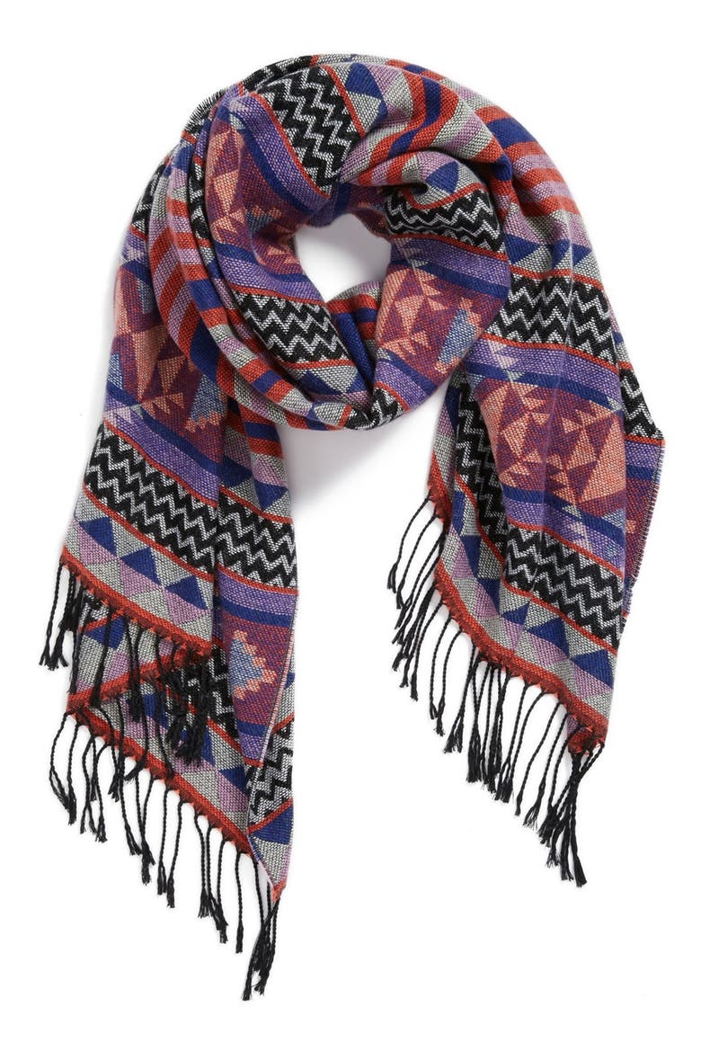 Southwestern Fringe Scarf, Main, color, BRIGHT MULTI