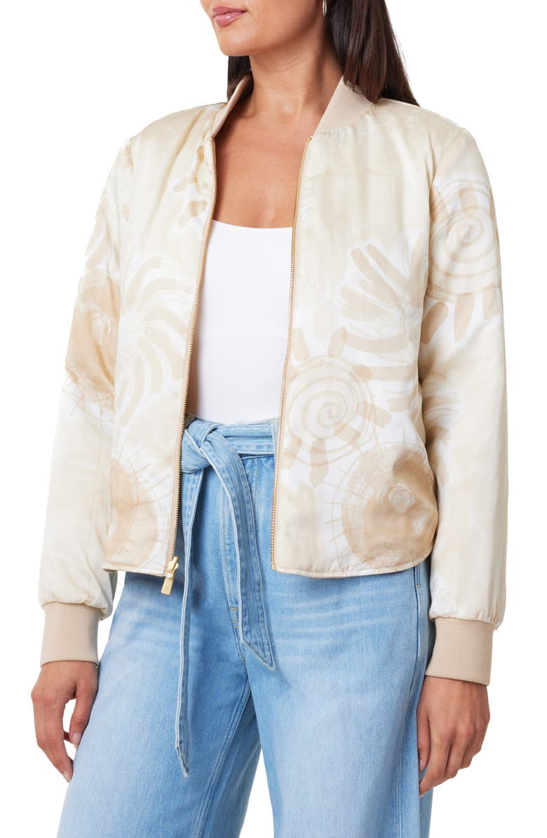 Scotch & Soda Reversible Quilted Bomber Jacket, Alternate, color, Soft Camel/ Abstract Sun Sand