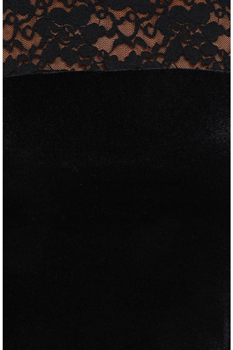 Caitlin Lace & Velvet Crop Top, Alternate, color, BLACK VELVET