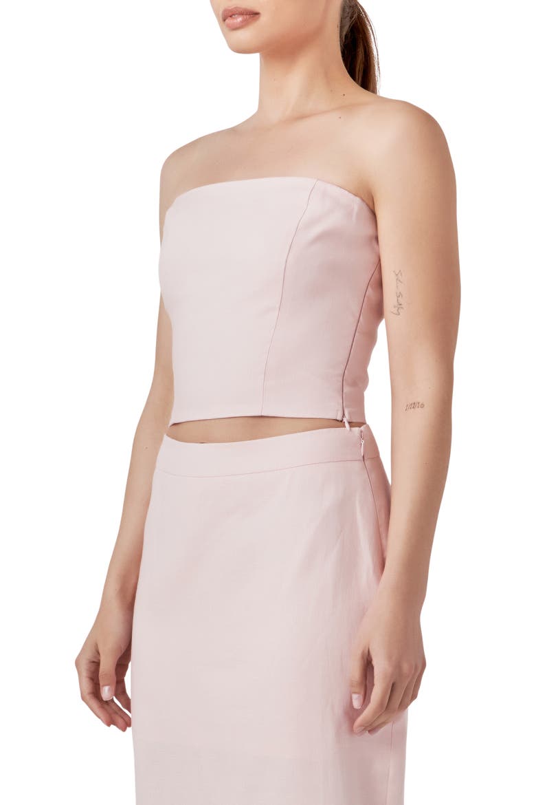 Strapless Linen Top, Alternate, color, DUSTY PINK