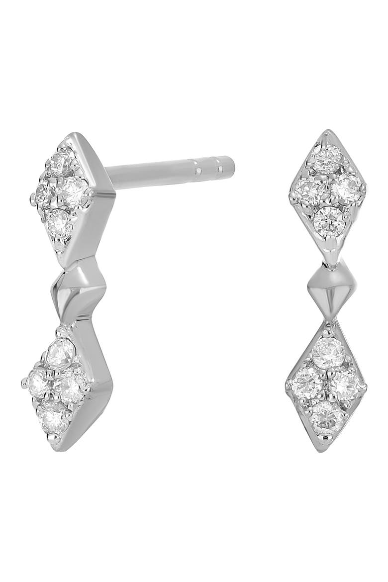 Diamond Geo Drop Earrings - 0.08 ct., Main, color, 14K WHITE GOLD