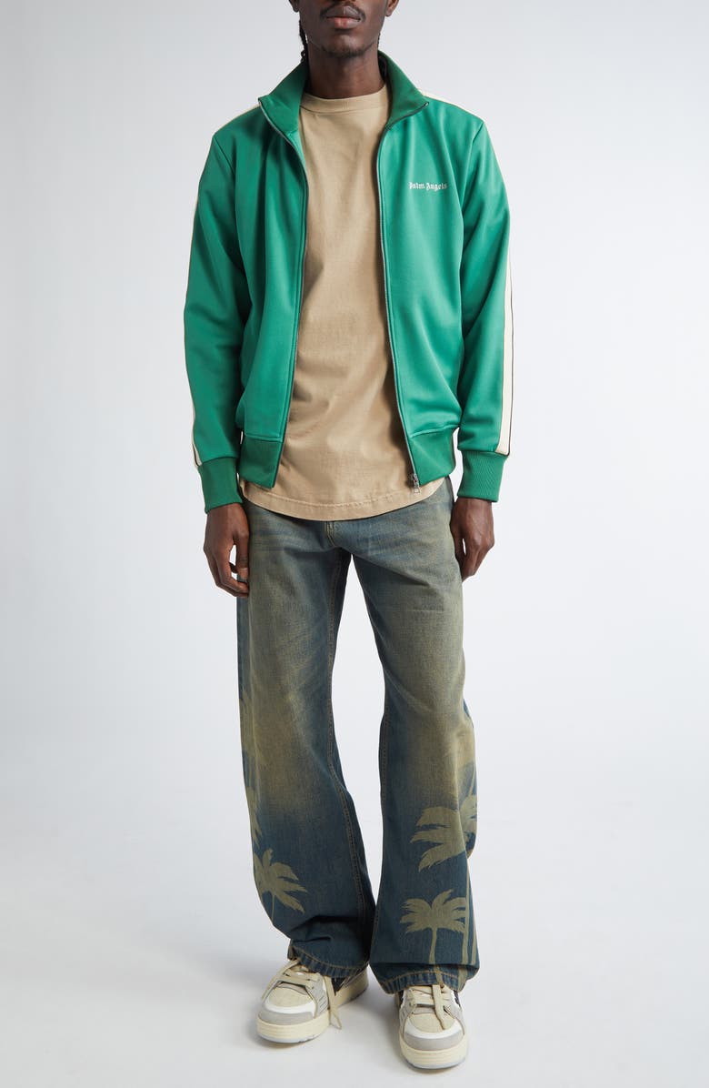 Palm Angels Classic Logo Track Jacket, Alternate, color, Forest Green