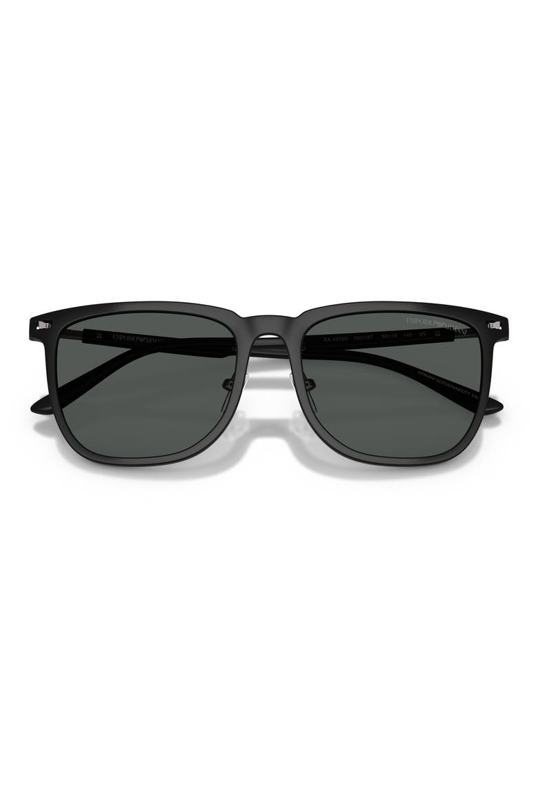 56mm Irregular Sunglasses, Alternate, color, MATTE BLACK / DARK GREY