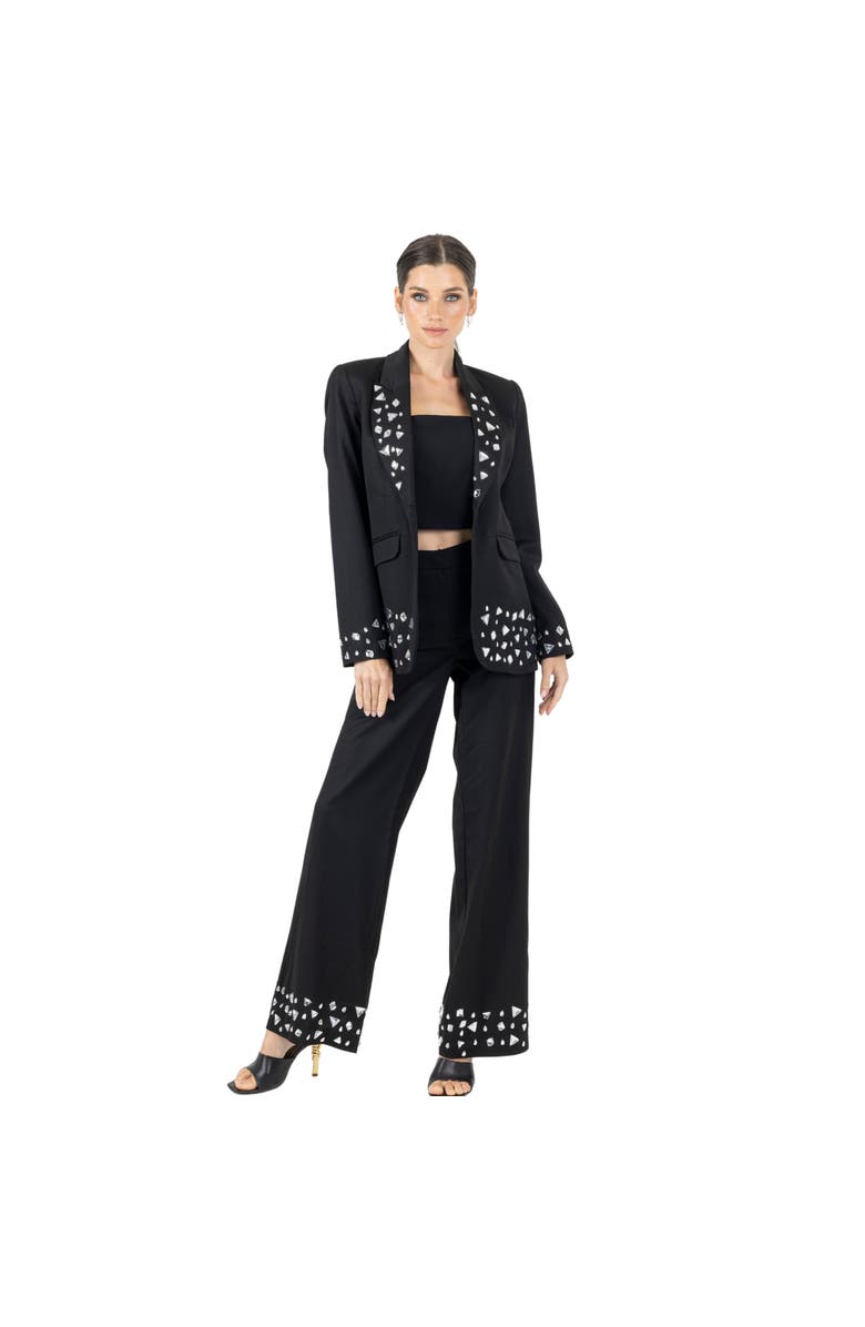 AKALIA Joslin White Stone Blazer, Alternate, color,