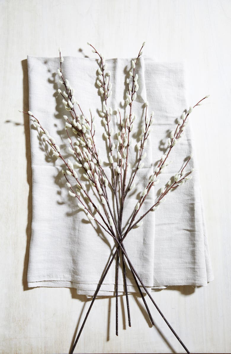 The White Company Set of 5 Faux Pussy Willow Branches, Main, color,