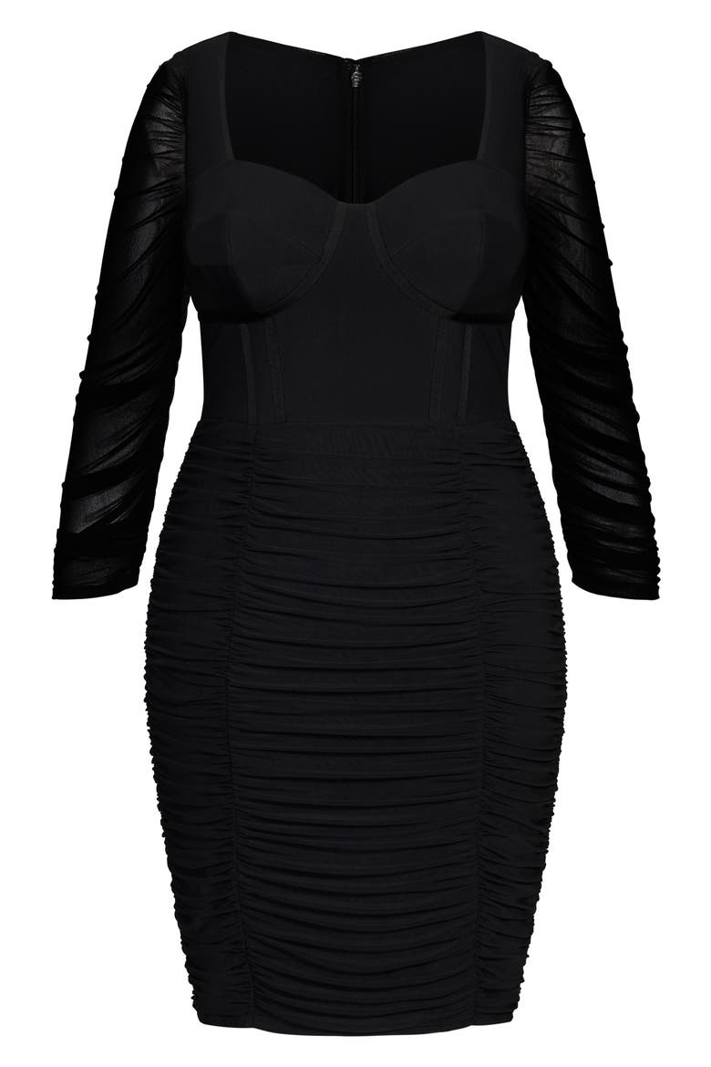 black three quarter sleeve mini dress Cutout V-Neck Three-Quarter Sleeve Mini Dress Women's Dresses at Sophia's Style Black / L