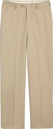 Berle Classic Fit Flat Front Microfiber Performance Trousers