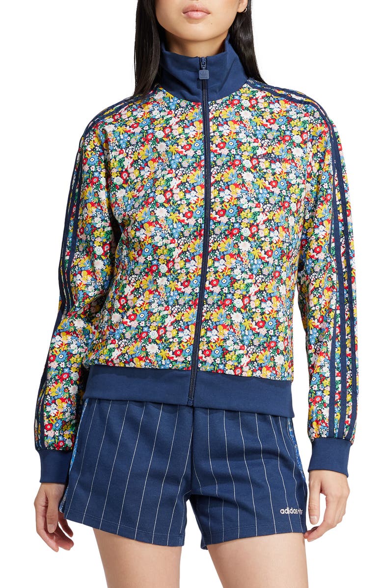 adidas Originals x Liberty London Cotton Twill Track Jacket, Main, color, Multicolor/ Night Indigo