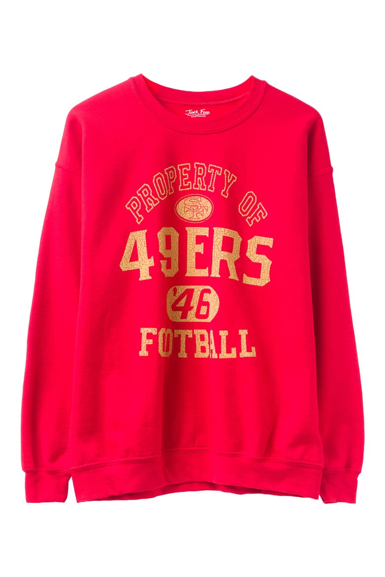 San Francisco 49ers Property of Flea Market Crewneck Sweatshirt, Main, color, RED
