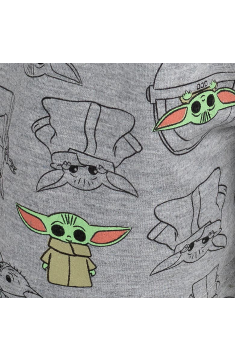 Star Wars Baby Yoda The Mandalorian T-Shirt & French Terry Shorts Set, Alternate, color, Green / Grey