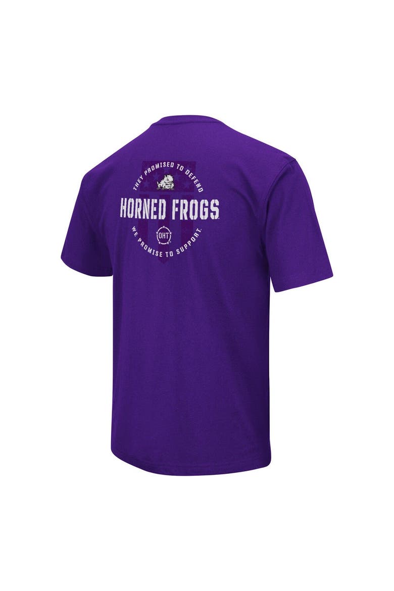 Men's Colosseum Purple TCU Horned Frogs OHT Military Appreciation T-Shirt, Alternate, color, Purple