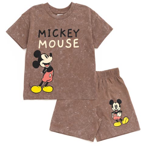 Disney Mickey Mouse Baby Boys T-Shirt and French Terry Shorts Set