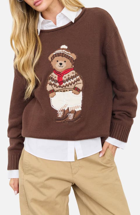 Teddy Bear Cotton Blend Sweater