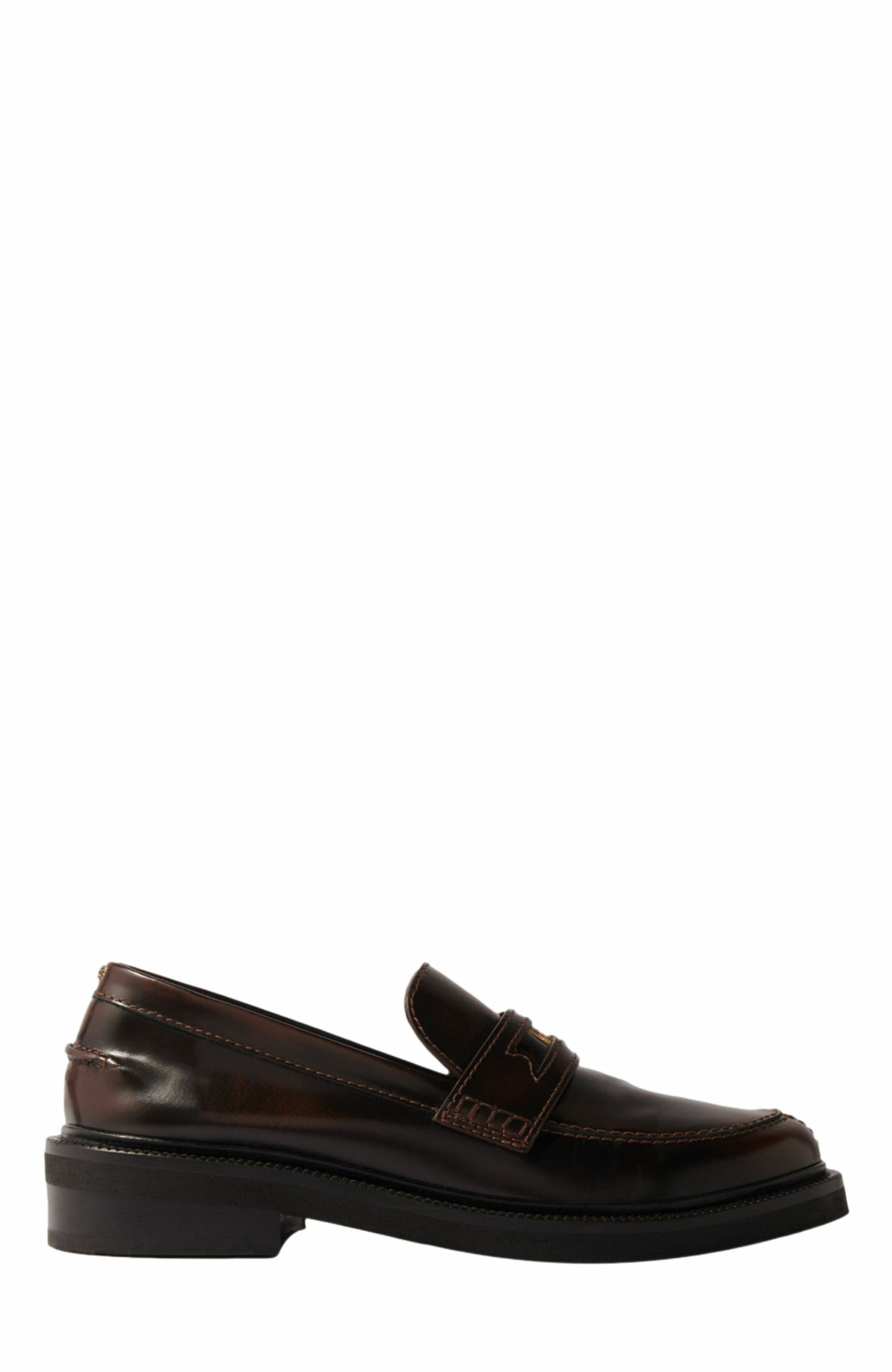 maje Brushed leather loafers, Main, color, 