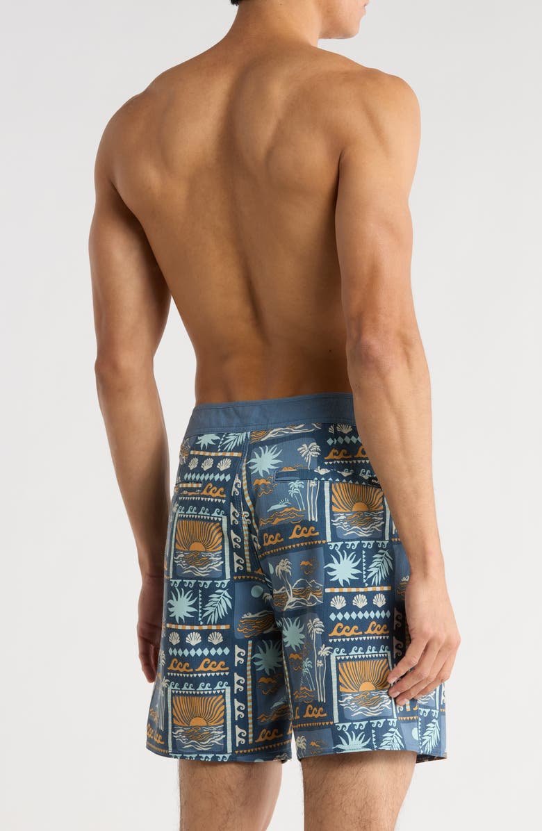 RVCA Hawaii Sunset Swim Trunks, Alternate, color, Dark Denim