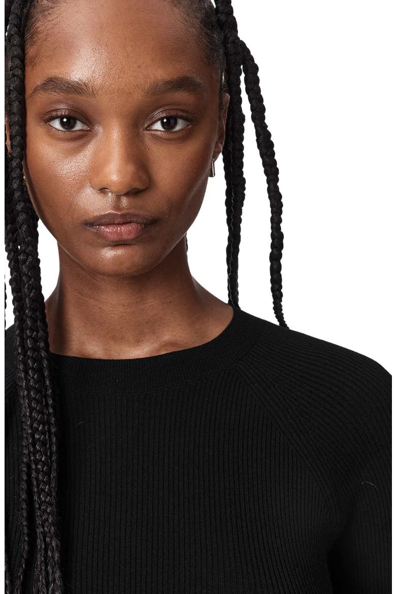 Jas Rib Knit Peplum Sweater, Alternate, color, BLACK
