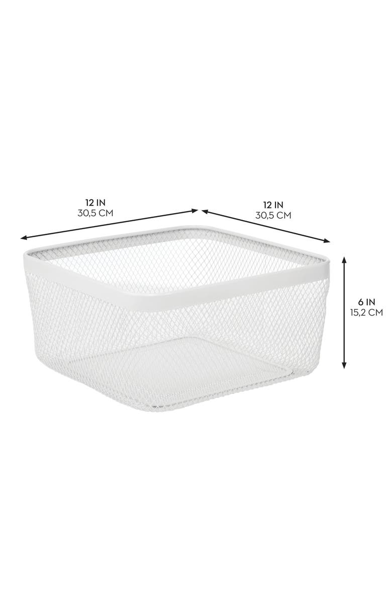 mDesign Metal Mesh Pantry Basket for Kitchen Storage - Set of 4 - White, Alternate, color, White