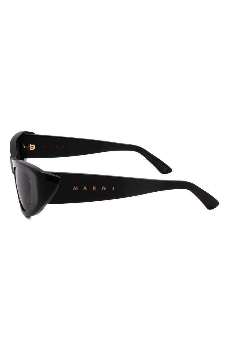 Marni 53mm Wrap Sunglasses, Alternate, color, Black / Grey