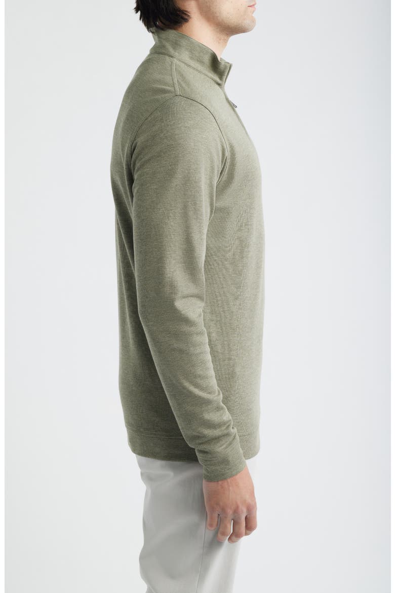 Comfort Interlock Organic Cotton Blend Quarter Zip Pullover, Alternate, color, FATIGUE