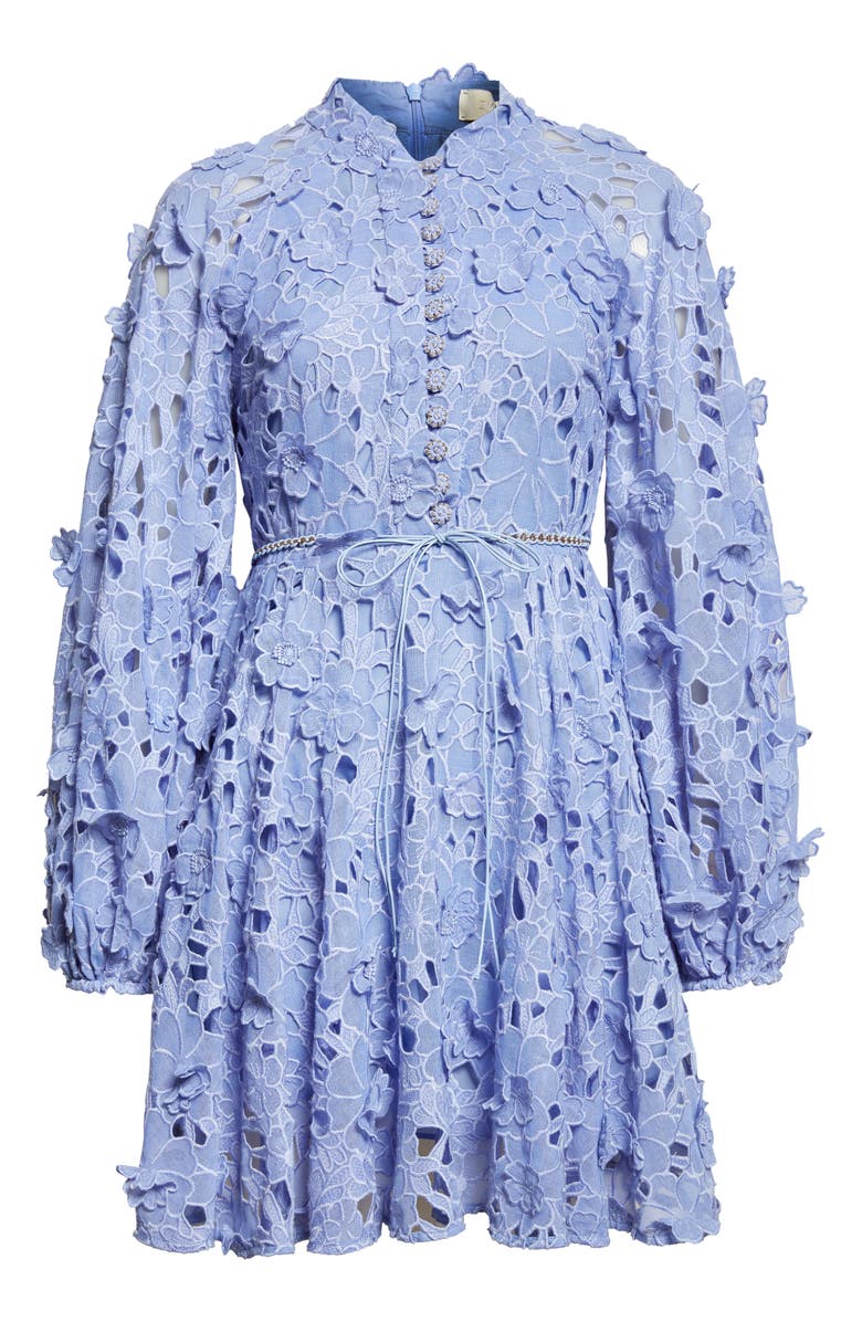 Zimmermann Patience Embroidered Long Sleeve Eyelet Minidress, Alternate, color,