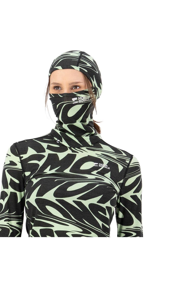 Mons Royale Santa Rosa Merino Balaclava, Alternate, color, Signal Lost Matcha