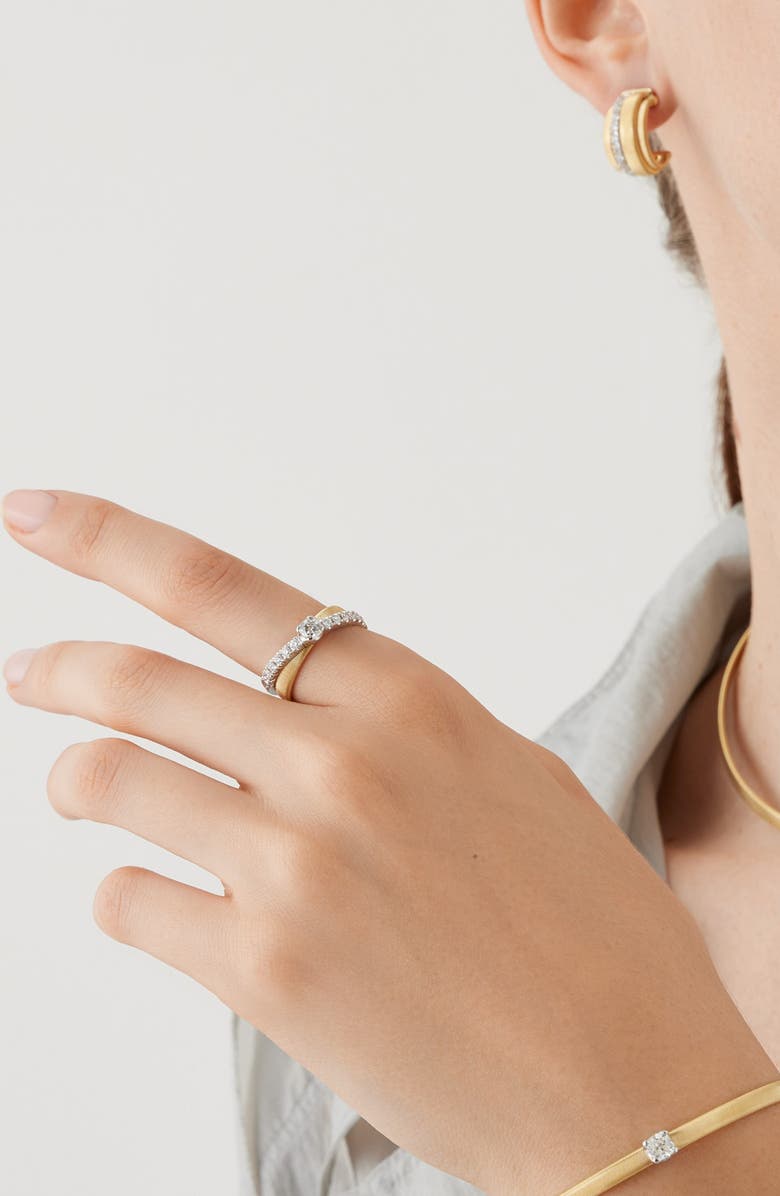 Marco Bicego Masai 18K Gold Coil & Diamond Double Band Ring, Alternate, color,