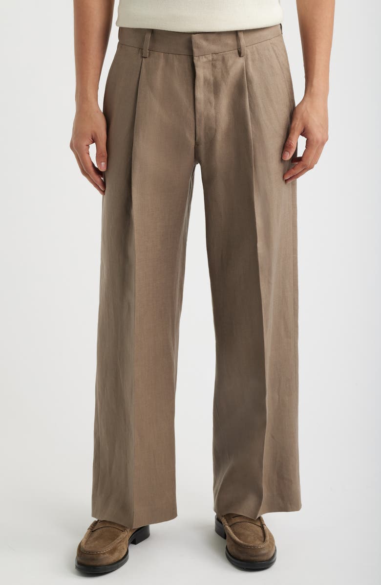 NN07 Kay 1454 Pleated Tapered Pants, Main, color, Clay Mirage