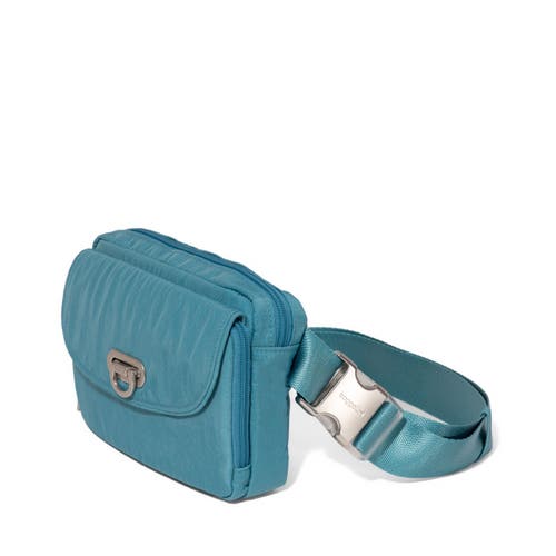 Baggallini Coastal Flip Lock Sling Bag In Seaside Blue